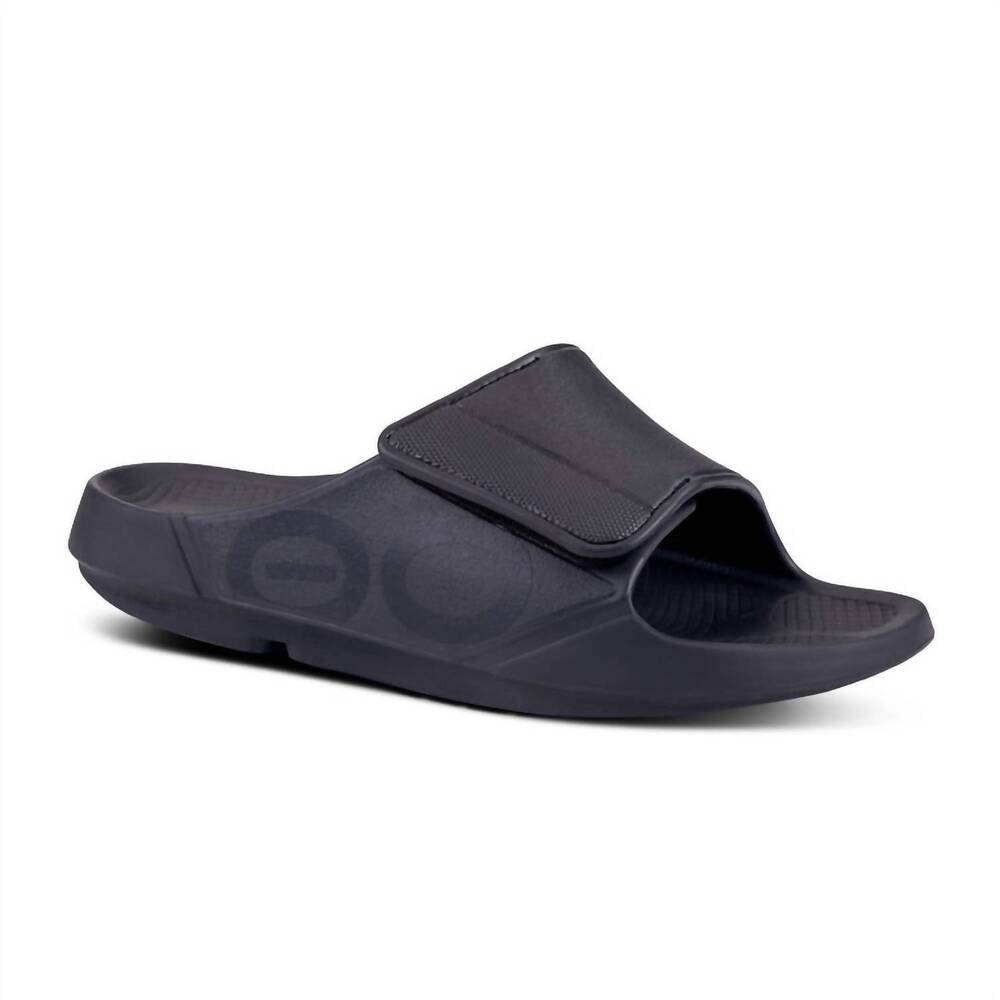 NEW OOFOS women's sport flex sandals in black matte